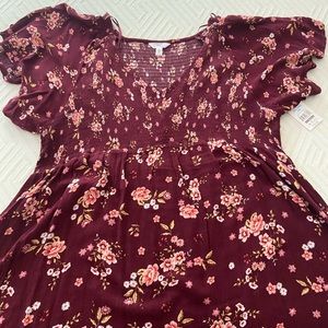 Time and Tru burgundy floral dress